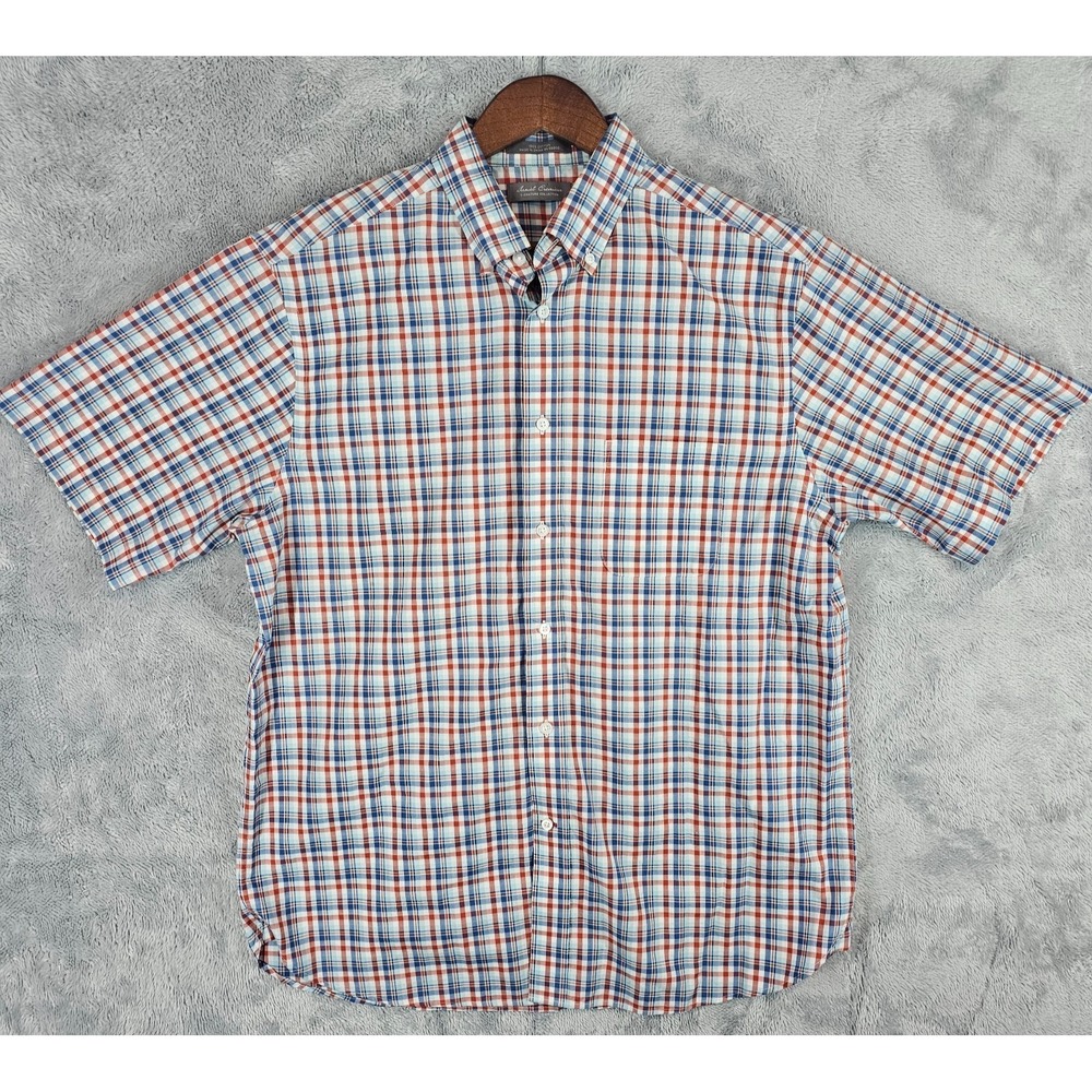 Men's Large Daniel Cremieux Signature Collection Short Sleeve Button Front Shirt